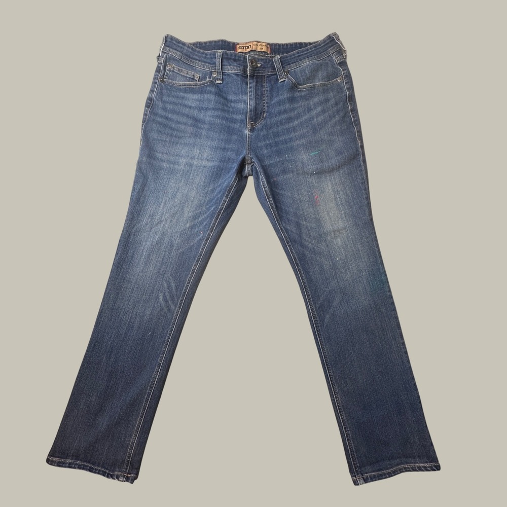 Seven7 Jeans Mens 34x30 (34x28) Slim Straight Fit Blue Stretch Denim Everyday